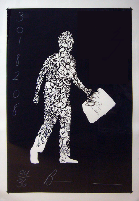 Jonathan Borofsky Man With A Briefcase Silkscreen S/N  