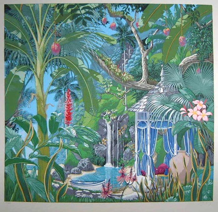 John Kiraly Path to Mango Falls Silkscreen S/N  